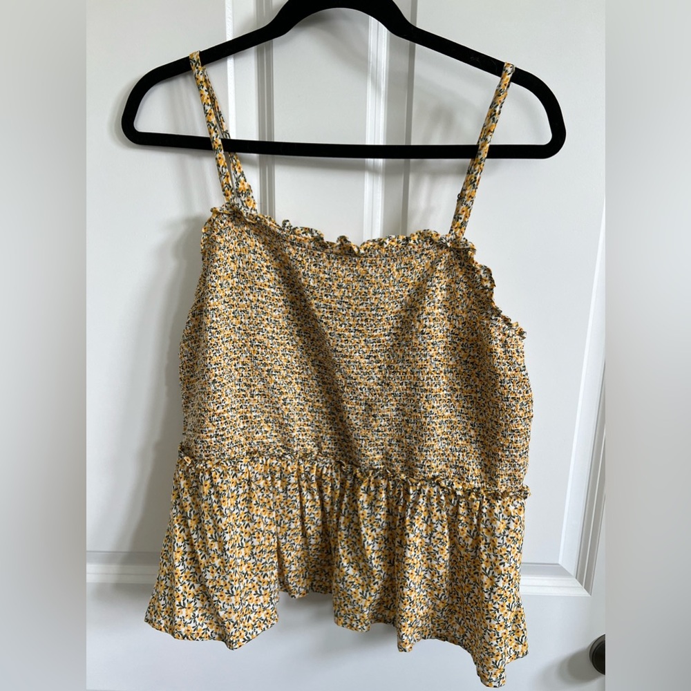 Old navy floral smocked square neck tank